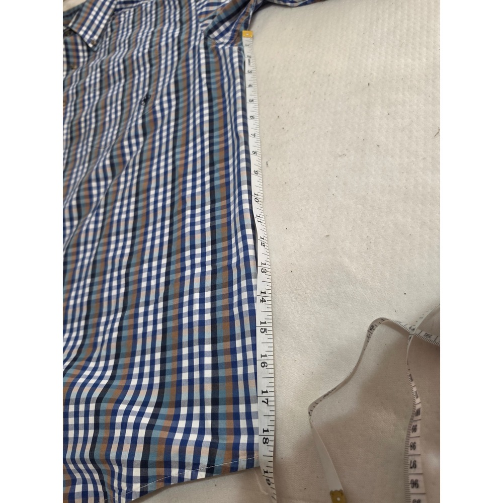 Ariat Pro Series Mens XXL Blue Plaid Long Sleeve Western‎ Button Down Shirt - Picture 3 of 4